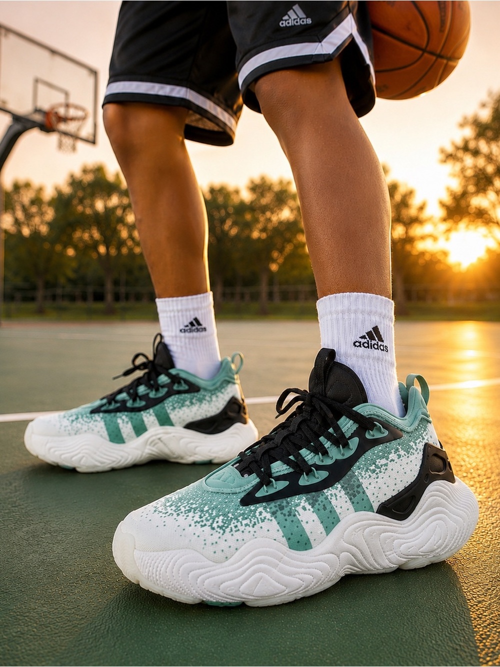 Adidas Trae Young 3 IE7883 Kids Youth Size 4 Basketball Shoes NWOB Green